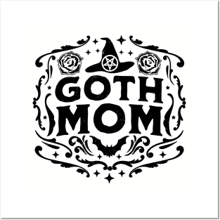 Goth Mom Halloween Mothers Day Witchcraft Retro Vintage Posters and Art